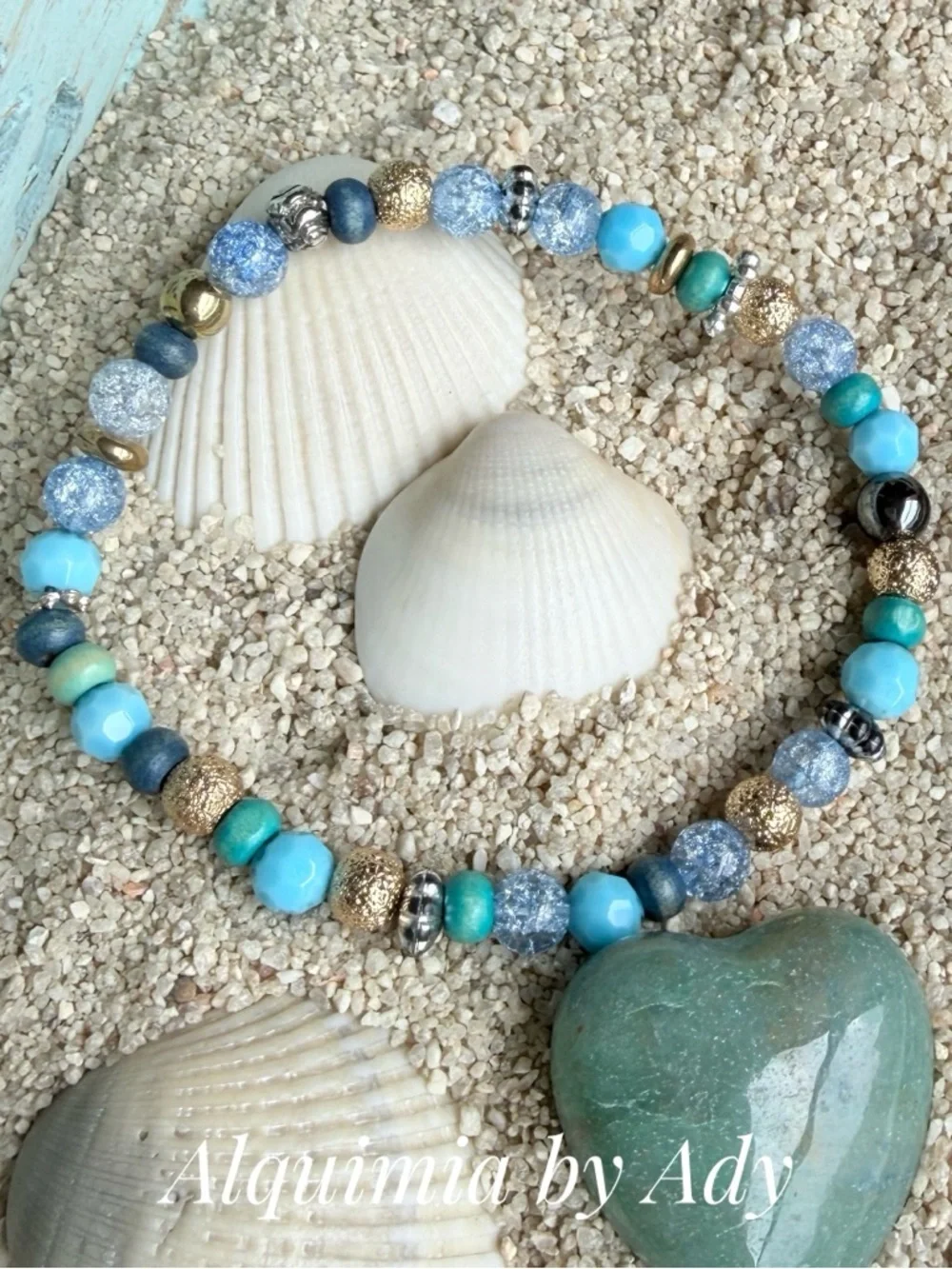 Baroque pearl Turquoise & Blue gemstones Multi‑Bead Curated stack Bracelet